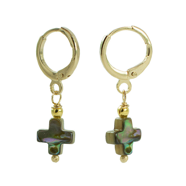 ARGOLA CRUZ ABALONE OURO