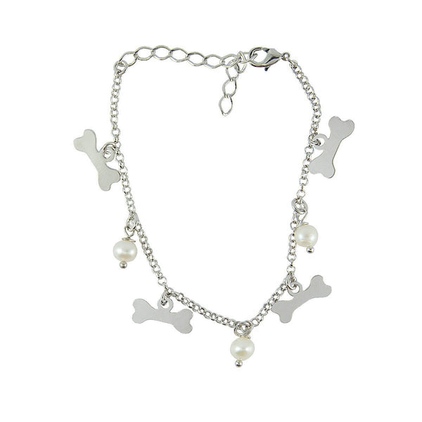 PULSEIRA PÉROLA E OSSINHO RÓDIO