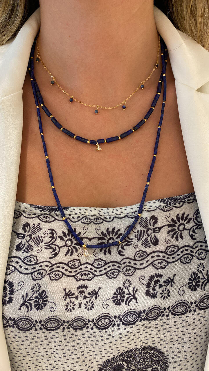 COLAR LAPIS LAZULI DE URANO OURO