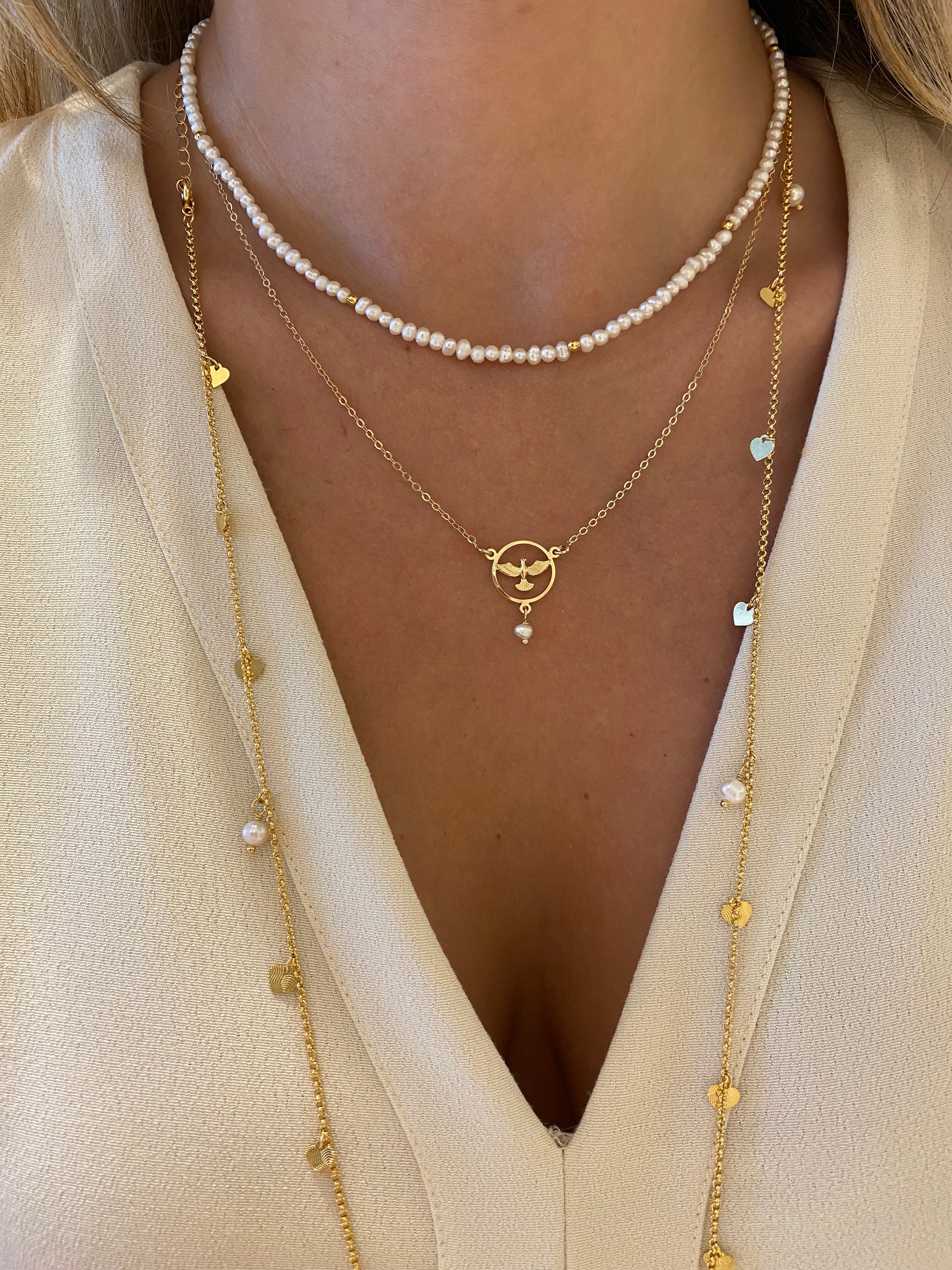 CHOKER PÉROLAS DE PROTEÇÃO OURO