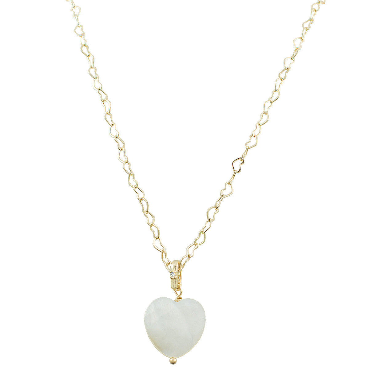 CHOKER CORAÇÃO MADRECITA OURO