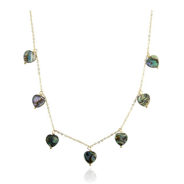 COLAR CORAÇÃO DE SATURNO ABALONE OURO