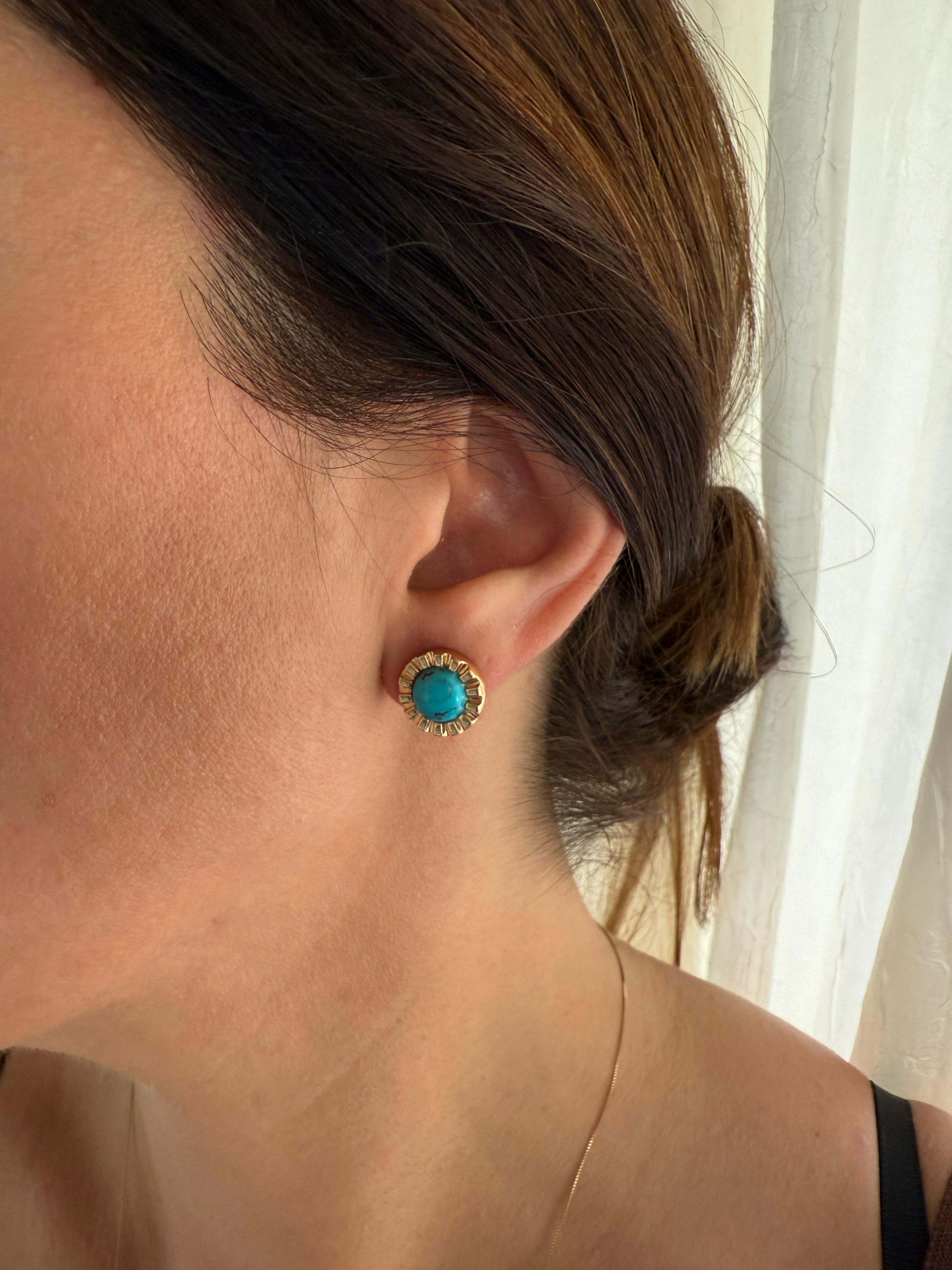 BRINCO RAIAR TURQUESA OURO