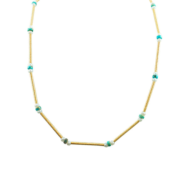 COLAR CAIRO OURO TURQUESA