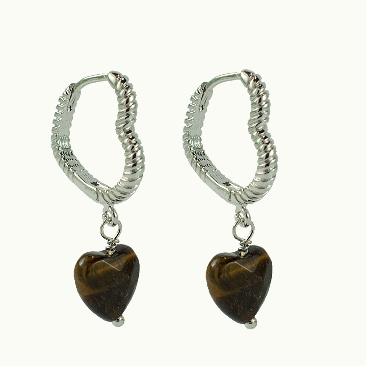 ARGOLA HEART OLHO DE TIGRE RÓDIO