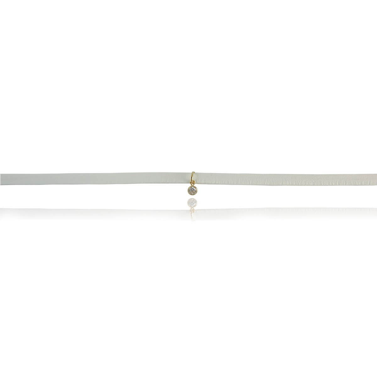 CHOKER BRANCO LUZ OURO - Anilú