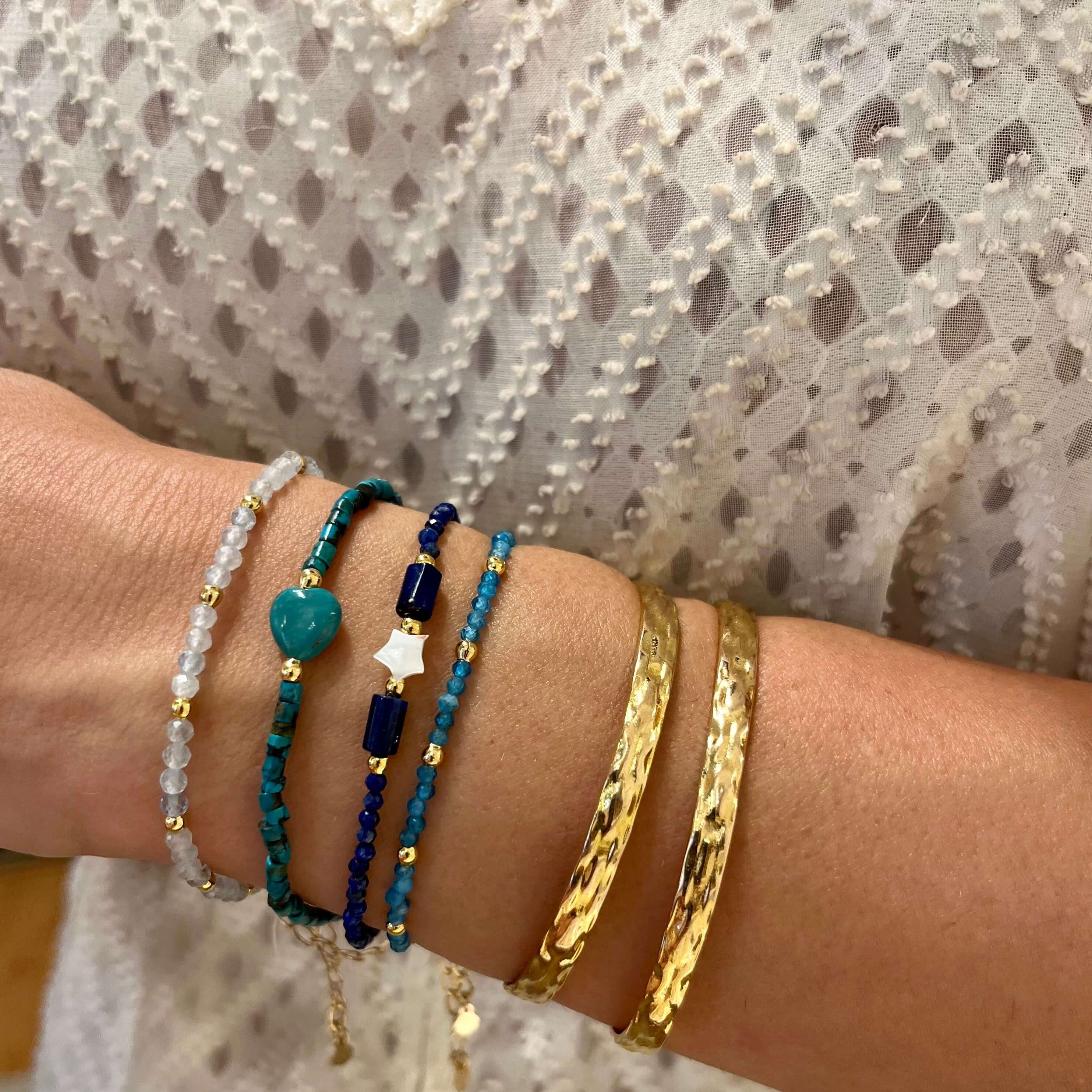 PULSEIRA MINI LÁPIS LAZÚLI OURO