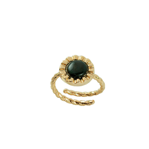 ANEL RAIAR OBSIDIANA RAINBOW AJUSTÁVEL OURO