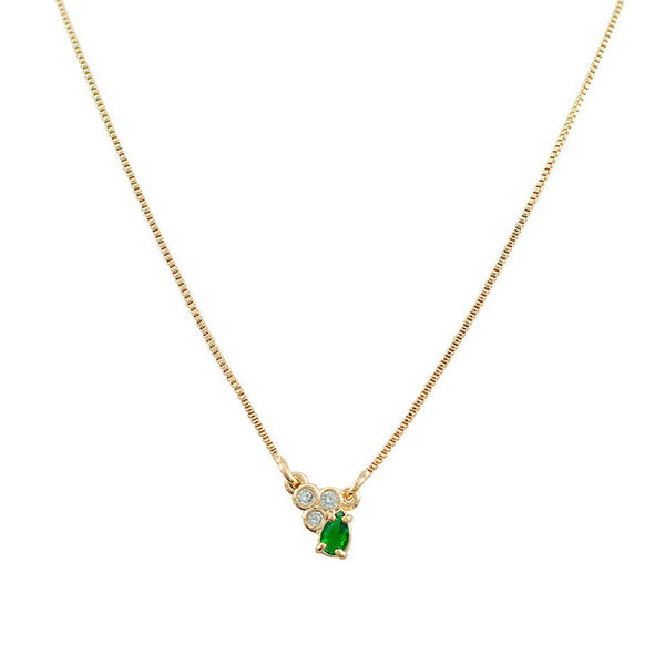 COLAR FLORESCER VERDE OURO