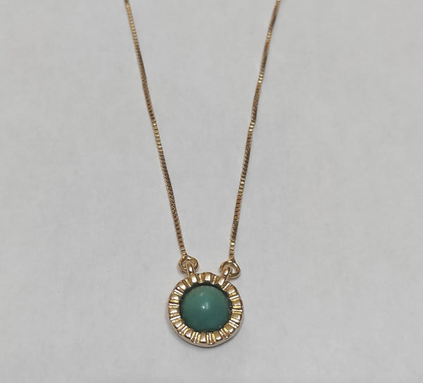 COLAR RAIAR TURQUESA OURO