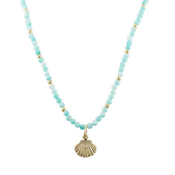 CHOKER OCEANO AMAZONITA OURO