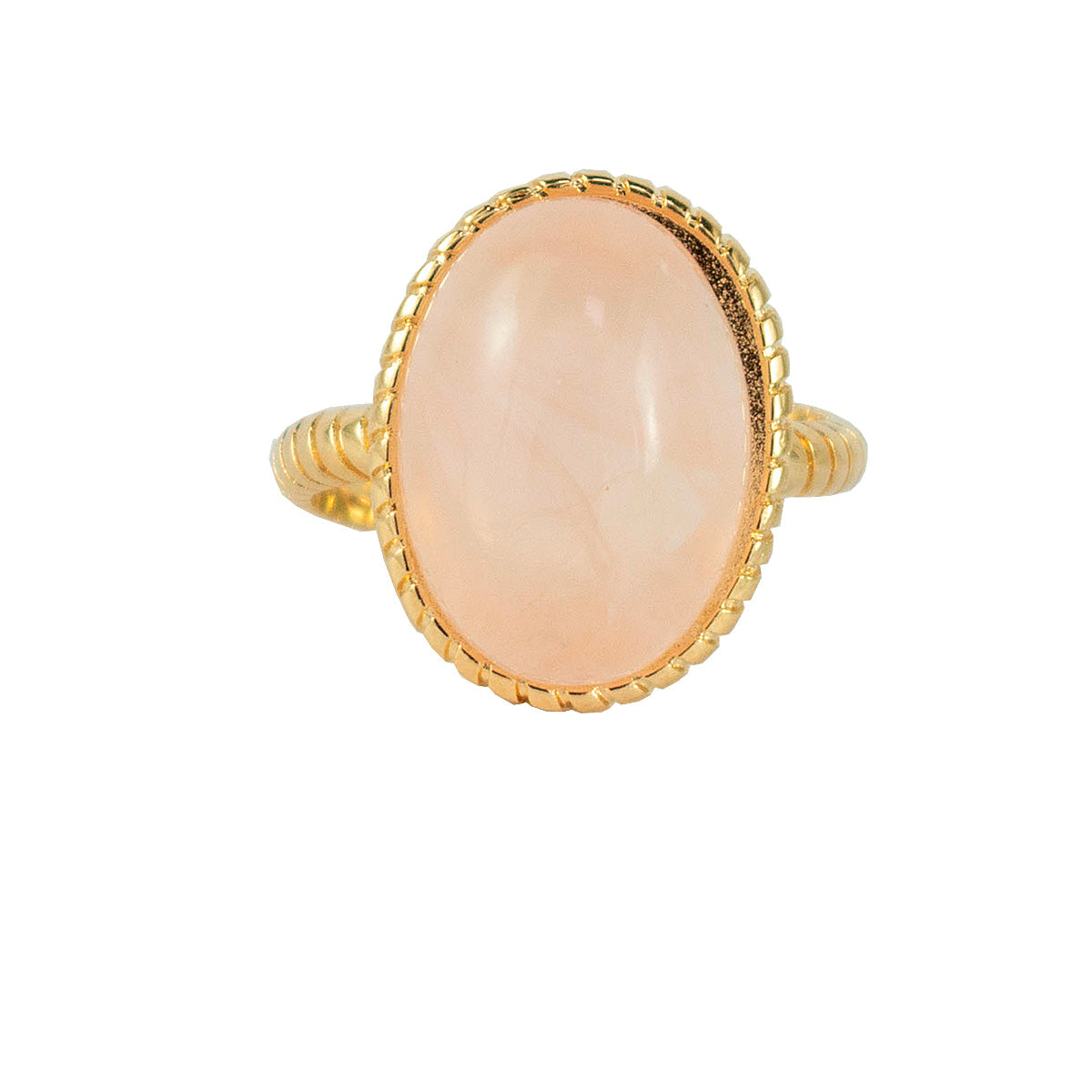 ANEL AMOR PRÓPRIO QUARTZO ROSA OURO