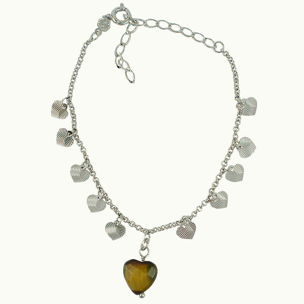 PULSEIRA HEART OLHO DE TIGRE RÓDIO