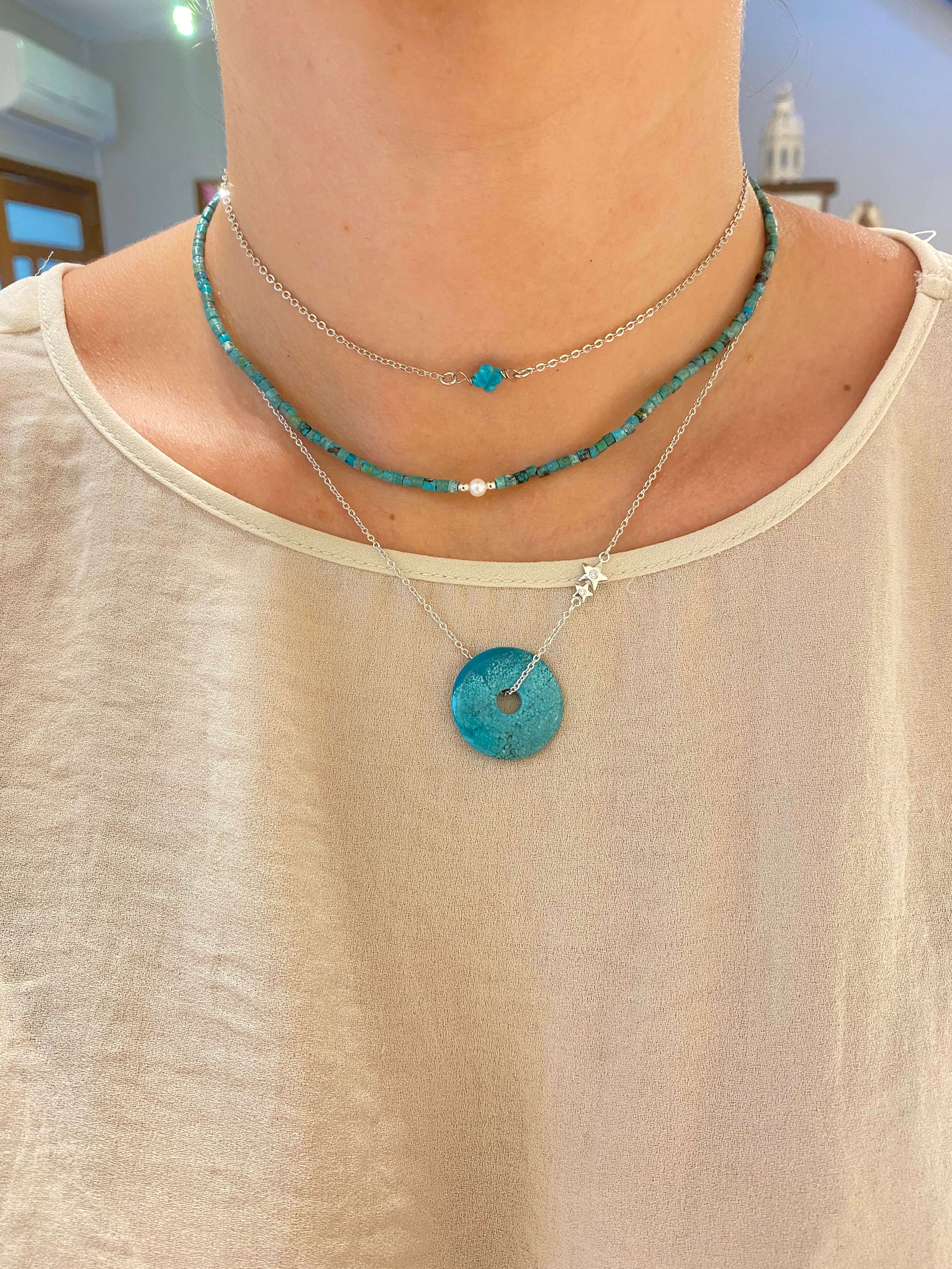 COLAR MINI TURQUESA RÓDIO - Anilú
