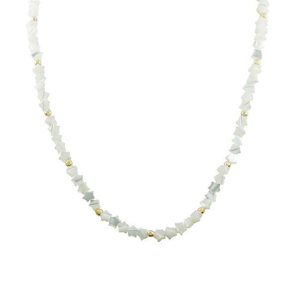 COLAR MINI STAR MADRE BRANCO OURO