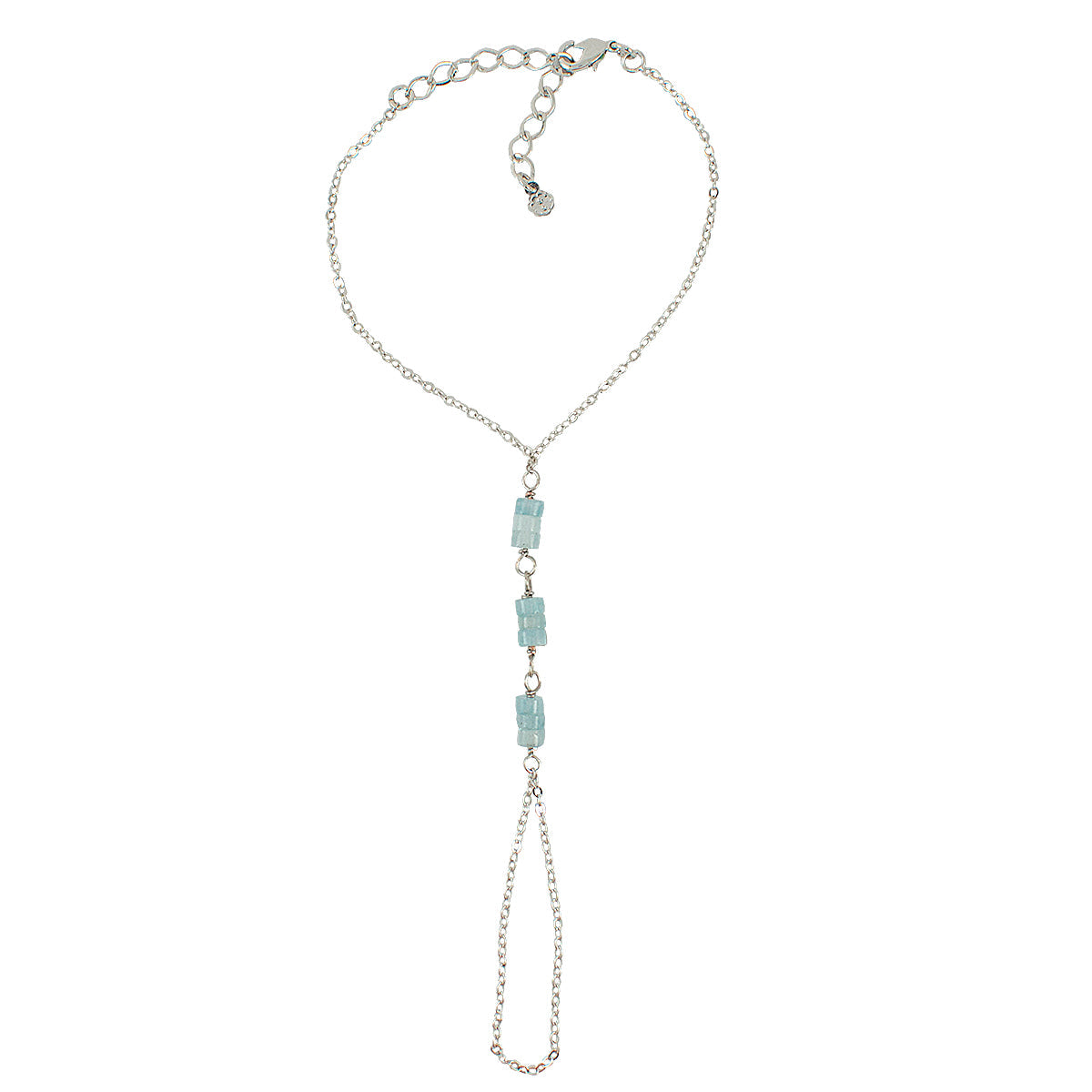PULSEIRA DE MÃO ÁGUA MARINHA RÓDIO