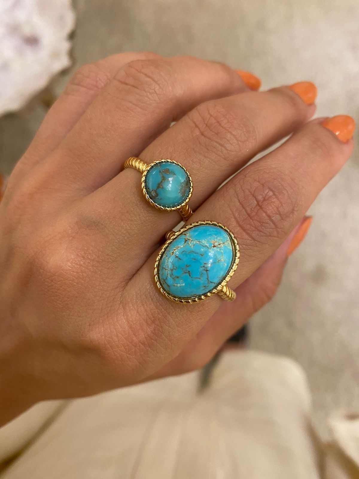 ANEL AMOR PRÓPRIO TURQUESA OURO AJUSTÁVEL