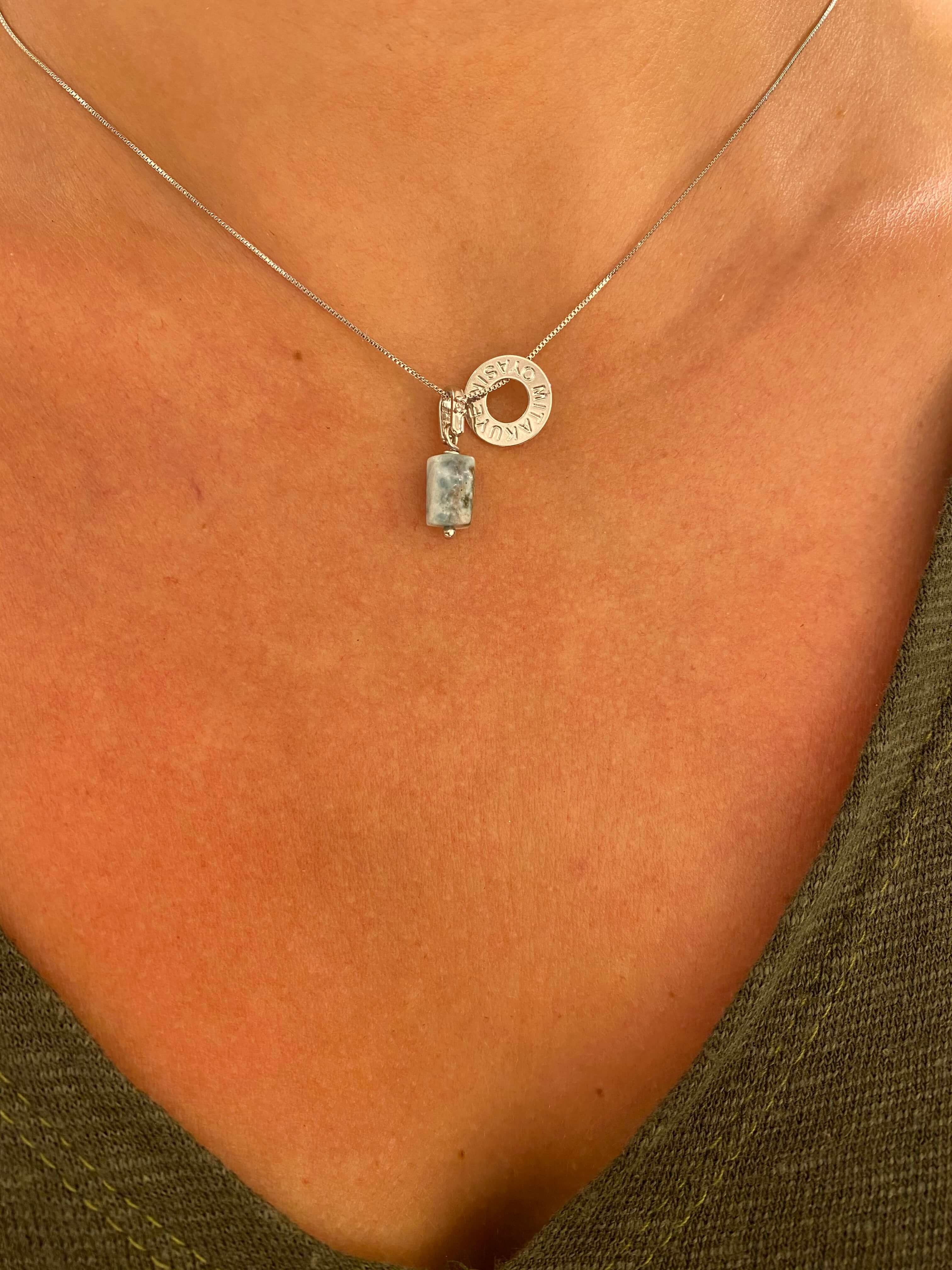 PINGENTE LARIMAR RODIO