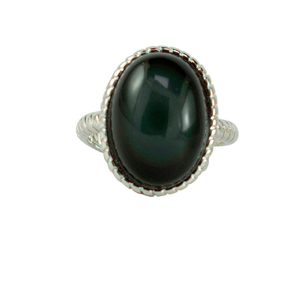 ANEL AMOR PRÓPRIO OBSIDIANA RAINBOW RÓDIO AJUSTÁVEL