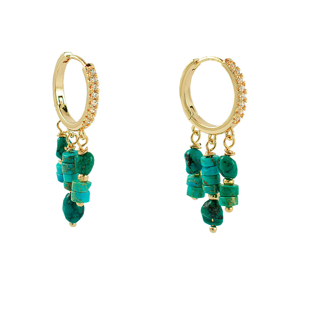 ARGOLA TRIO DE TURQUESA OURO