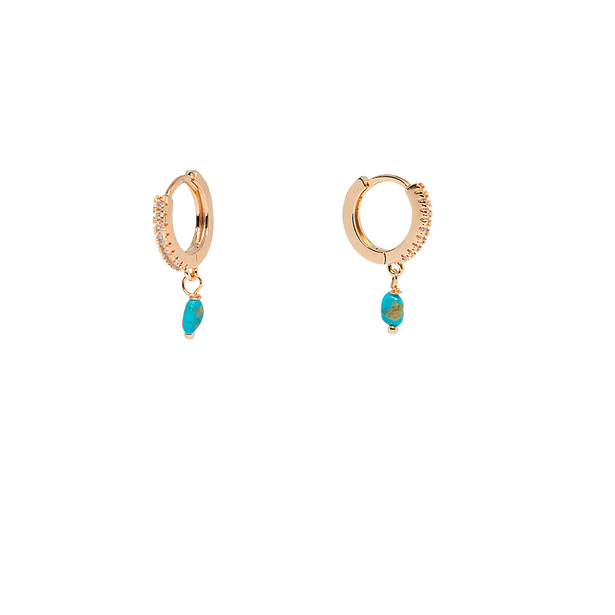 Argola turquesa shine ouro - Anilú