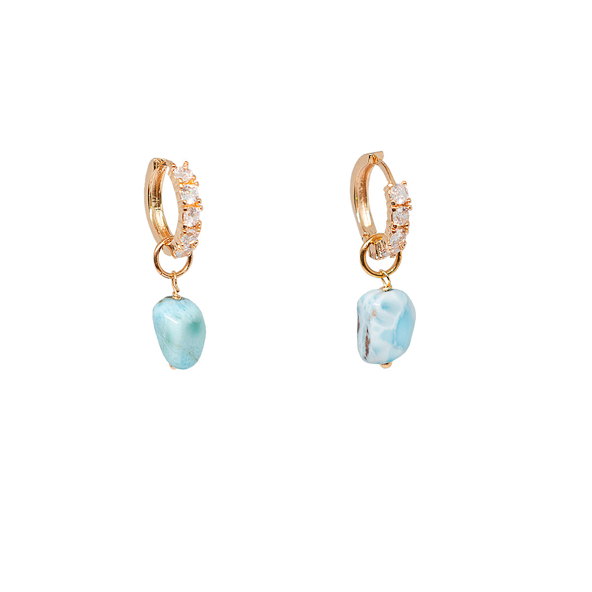 Argola Larimar Shine Ouro - Anilú