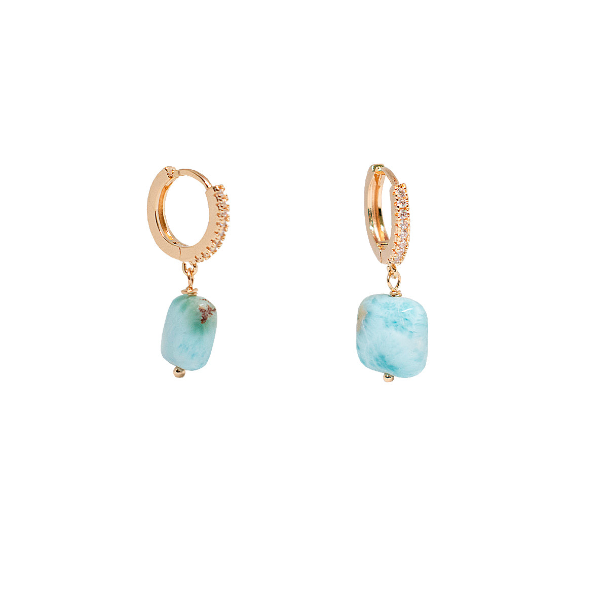 Argola Larimar Shine Ouro - Anilú