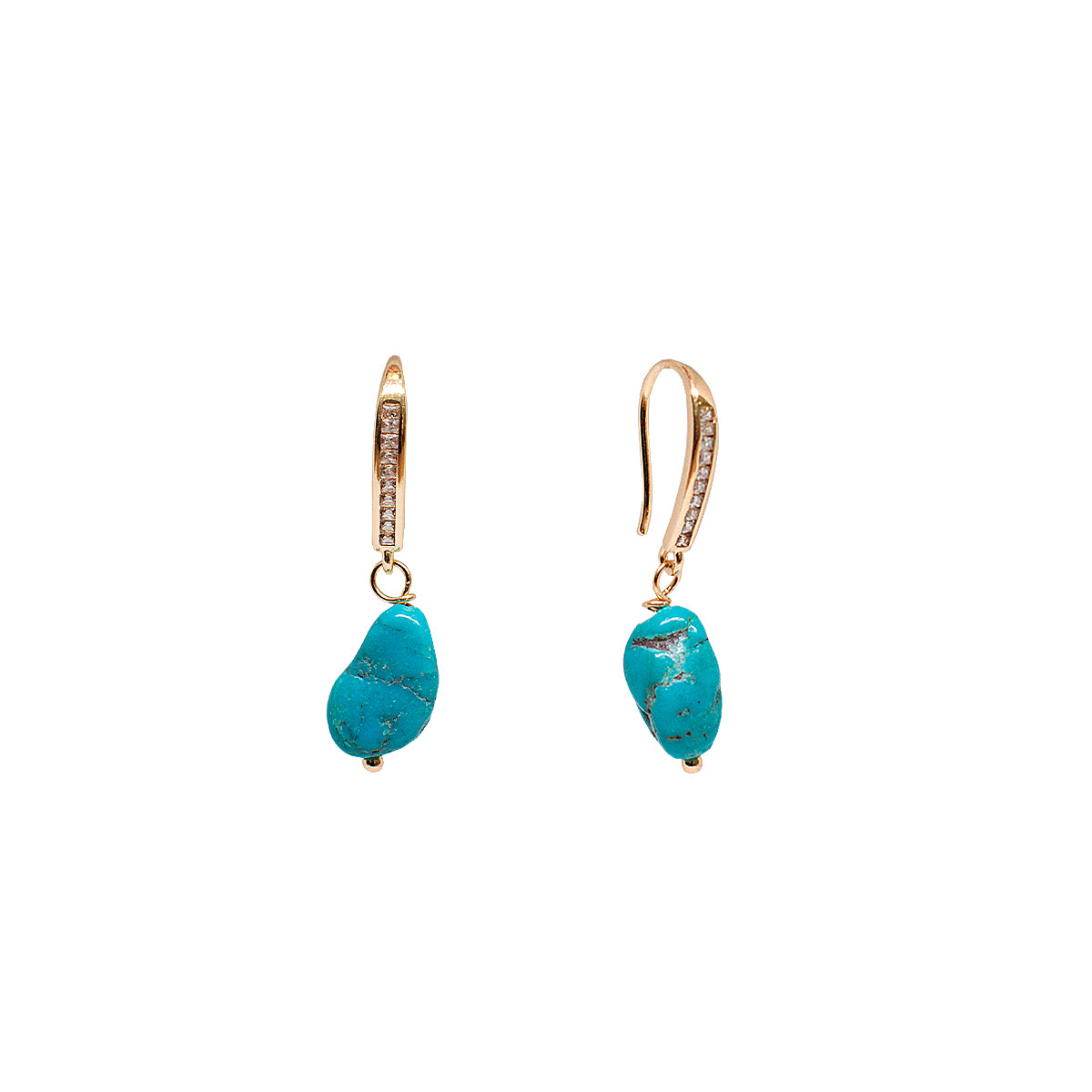 Brinco arizona turquesa ouro