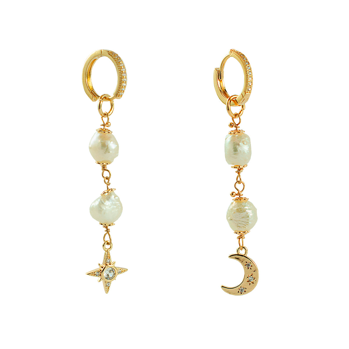 ARGOLA PEROLA LUA OURO