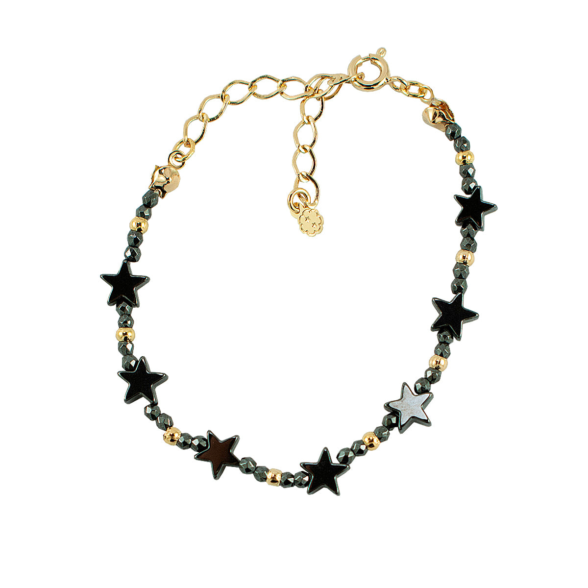 PULSEIRA CEU DE HEMATITA OURO * - Anilú