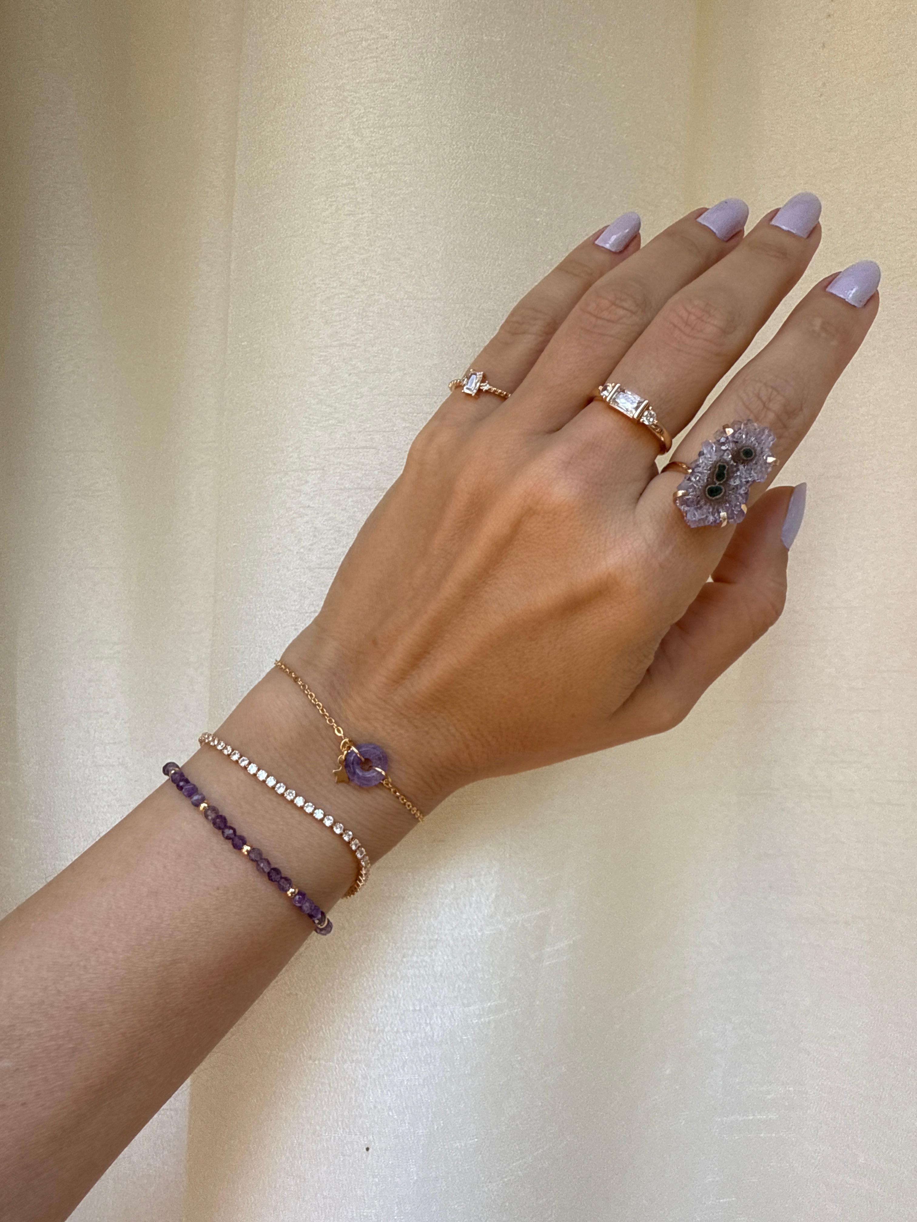 PULSEIRA MINI AMETISTA OURO