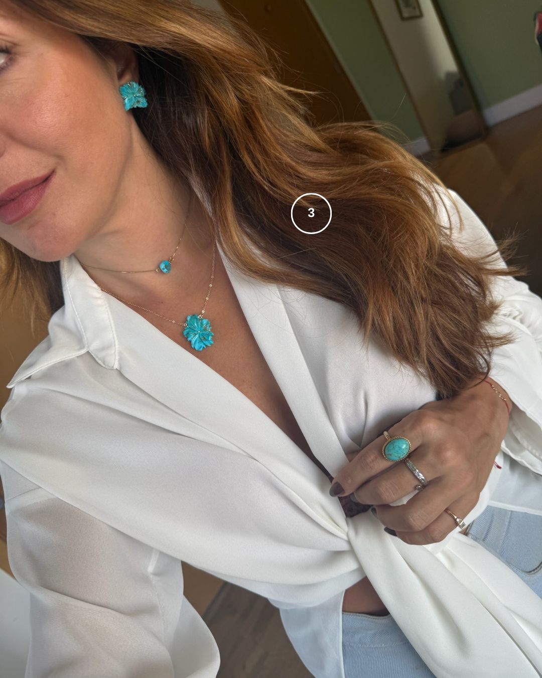 COLAR ORQUIDEA TURQUESA *