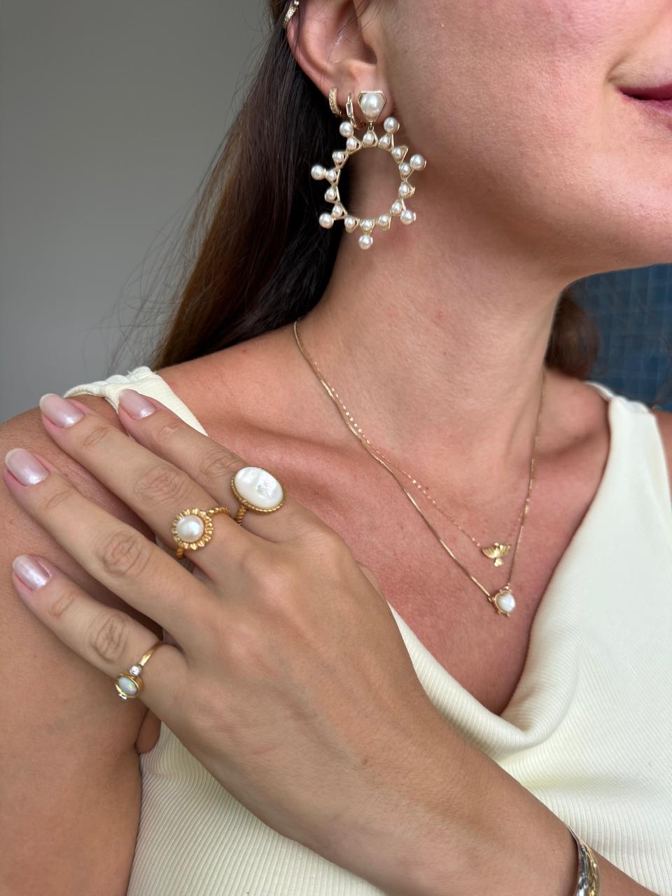 ANEL RAIAR PÉROLA OURO AJUSTÁVEL - Anilú