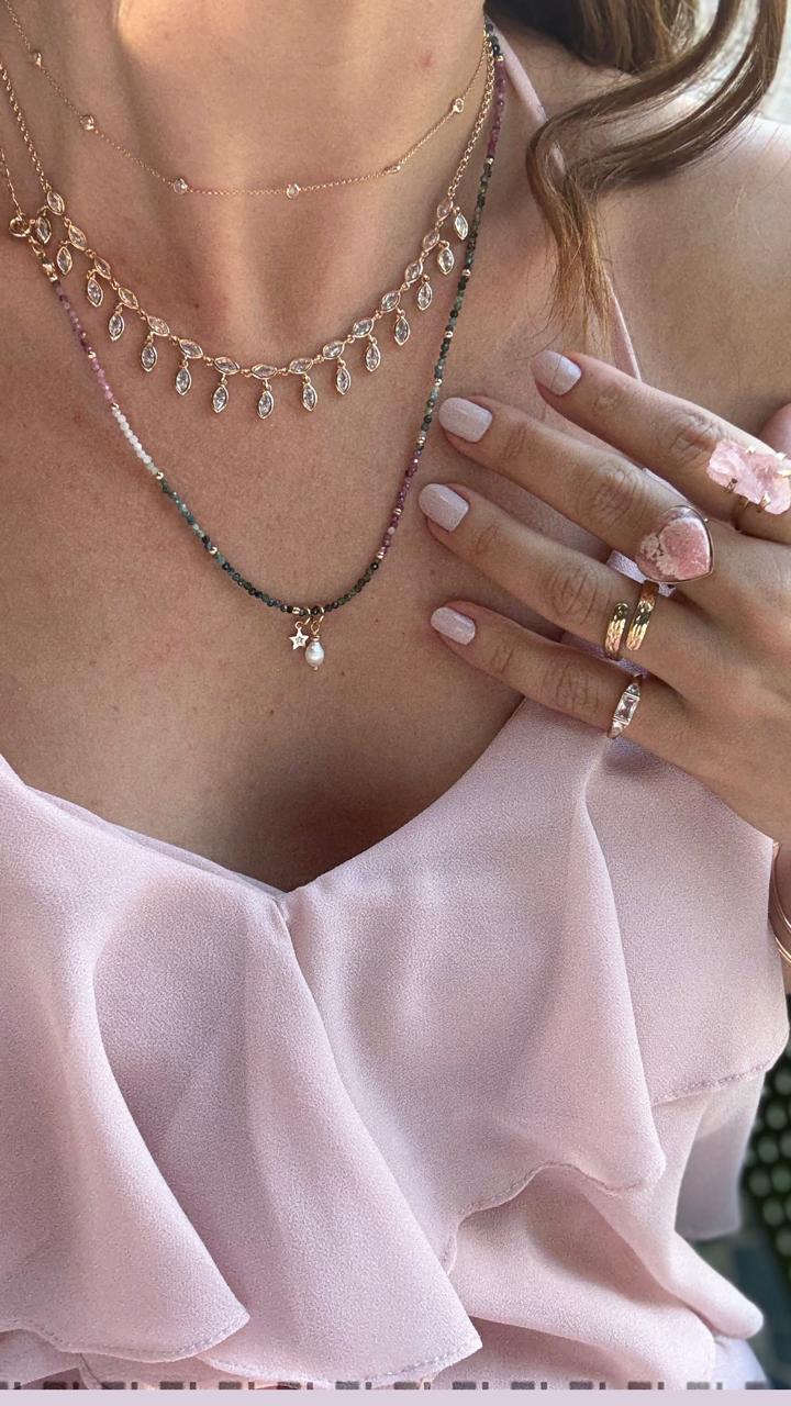 CHOKER ZIRCÔNIAS RADIANTE OURO - Anilú