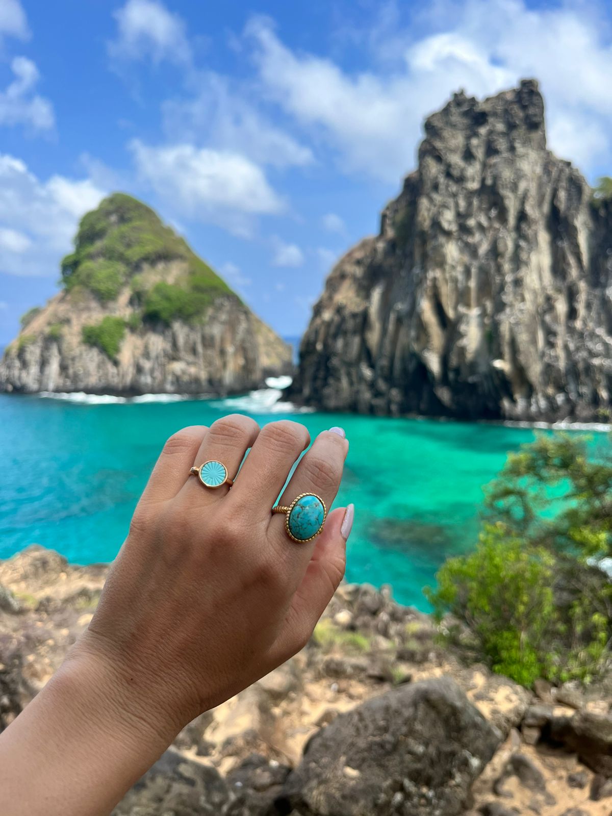 ANEL AMOR PRÓPRIO TURQUESA OURO AJUSTÁVEL - Anilú