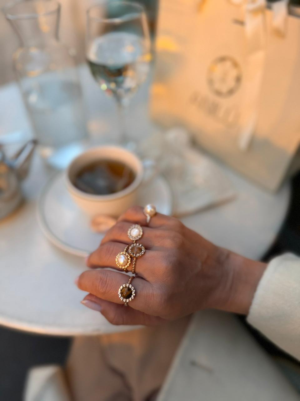 ANEL RAIAR PÉROLA OURO AJUSTÁVEL - Anilú