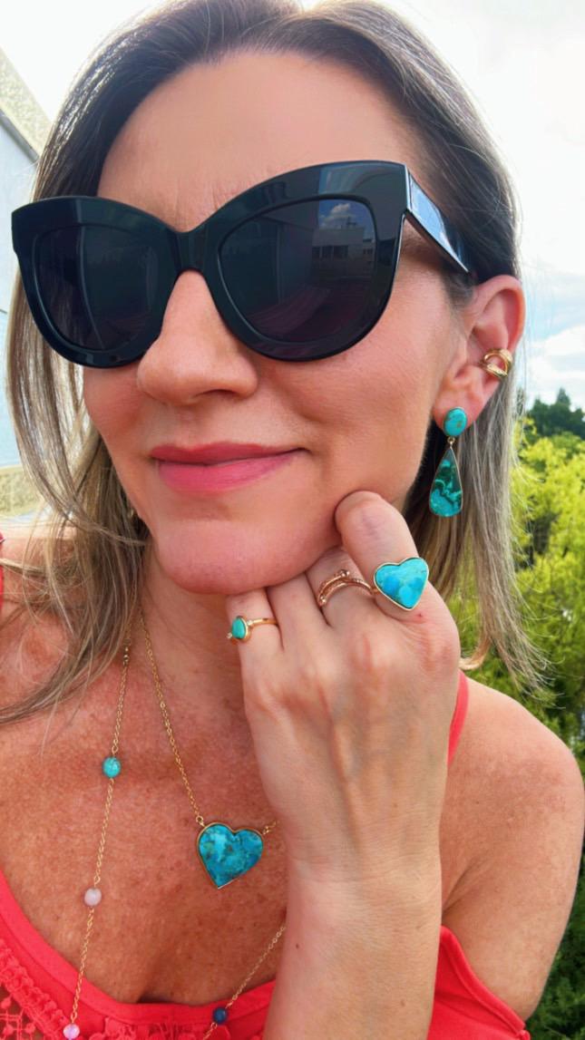 ANEL SOLITUDE TURQUESA OURO - Anilú