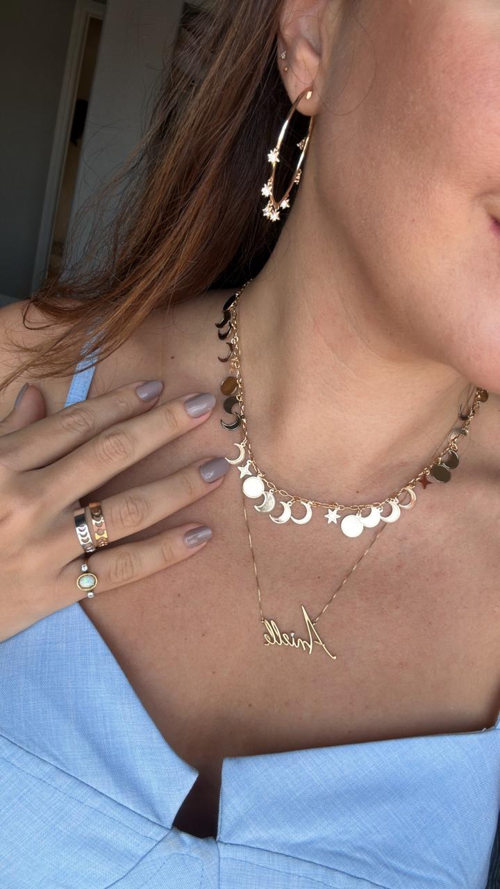 ANEL FASES DA LUA OURO- REGULAVEL - Anilú