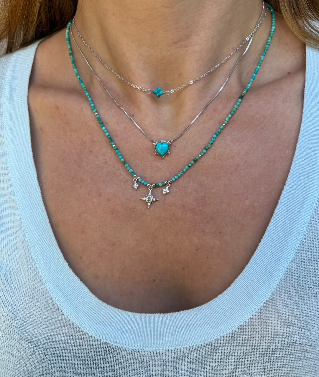 CHOKER TREVO TURQUESA RODIO - Anilú