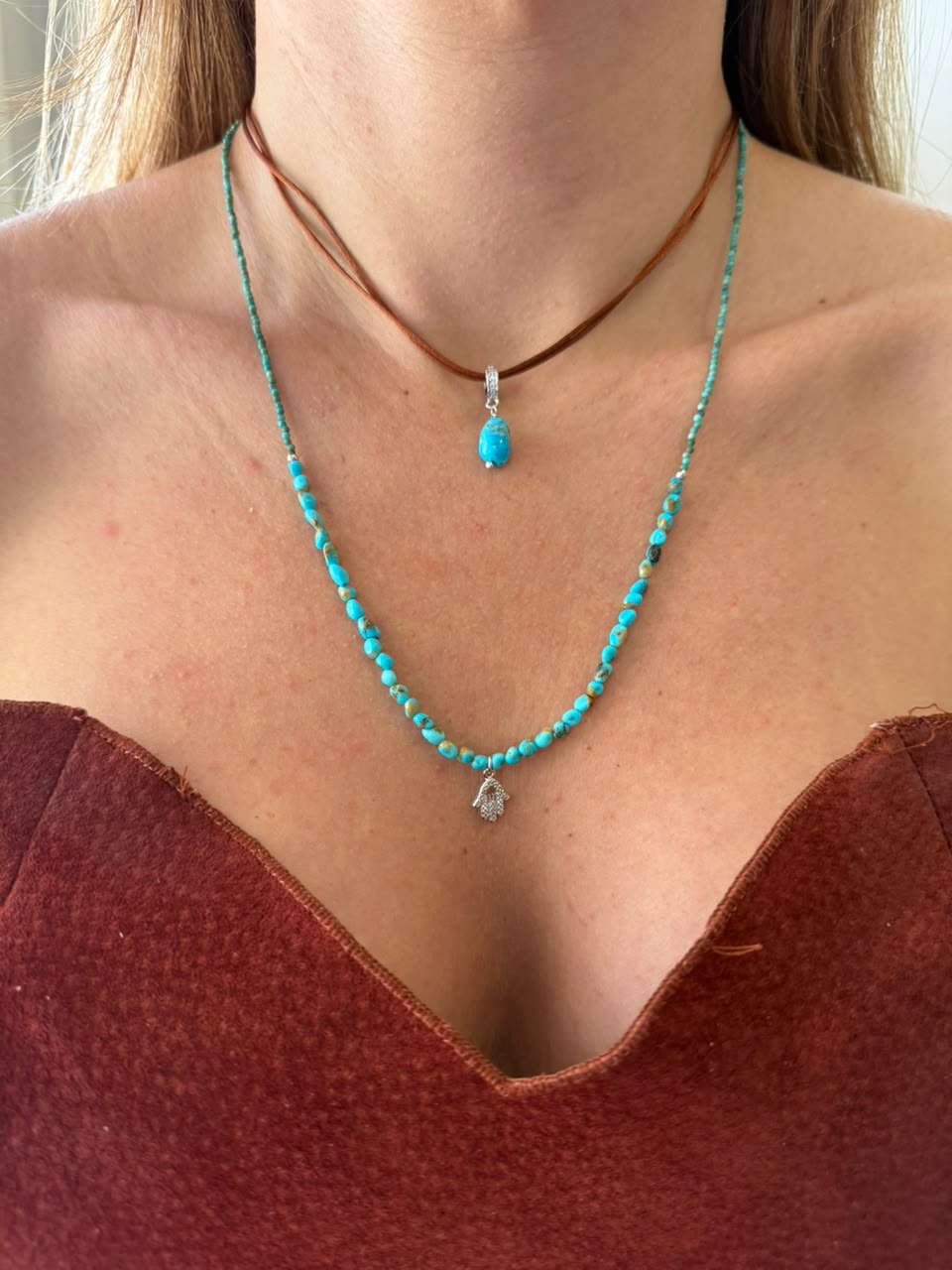 Choker arizona turquesa ródio - Anilú