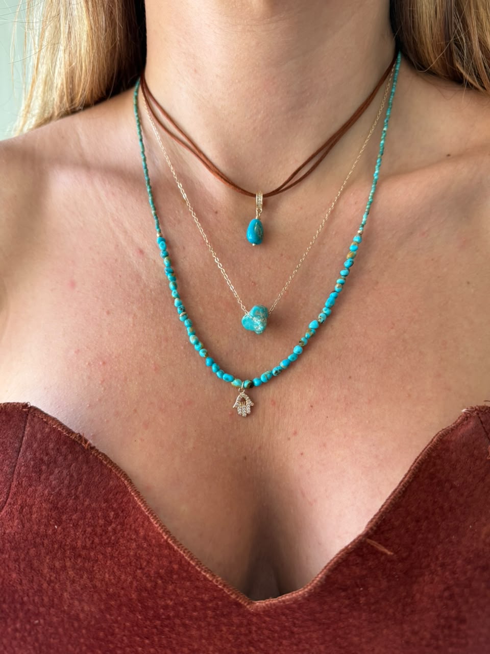 Choker arizona turquesa ouro - Anilú