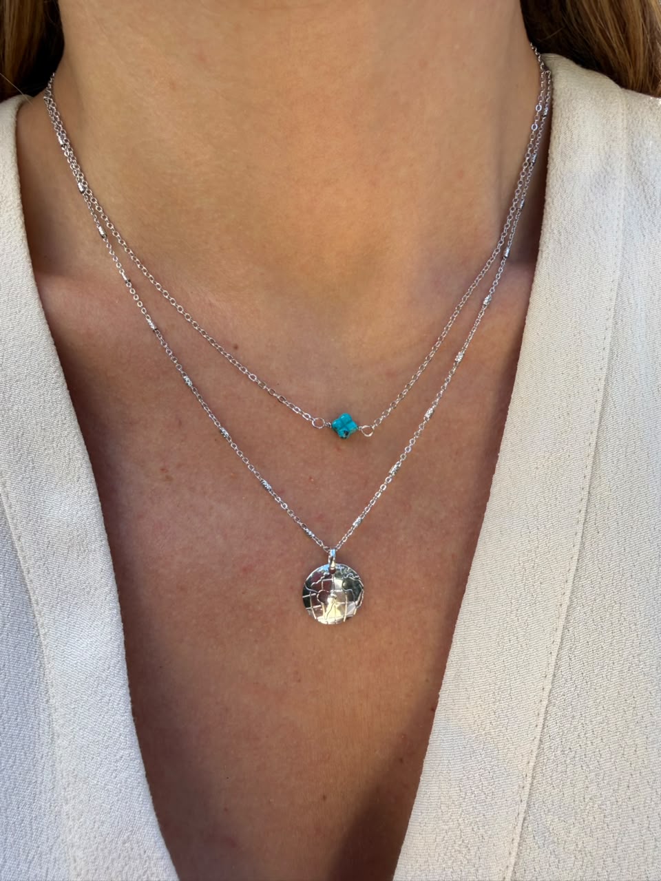 CHOKER TREVO TURQUESA RODIO
