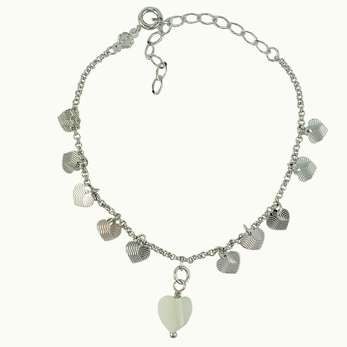 PULSEIRA HEART MADREPÉROLA RÓDIO