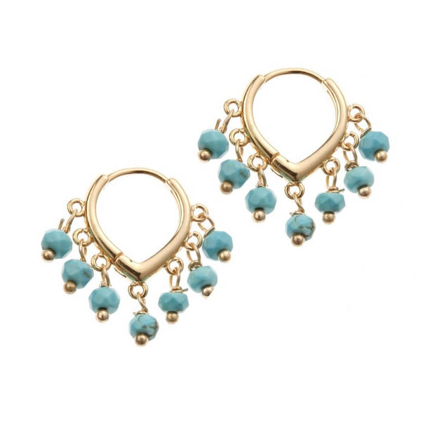 ARGOLA VERÃO TURQUESA OURO