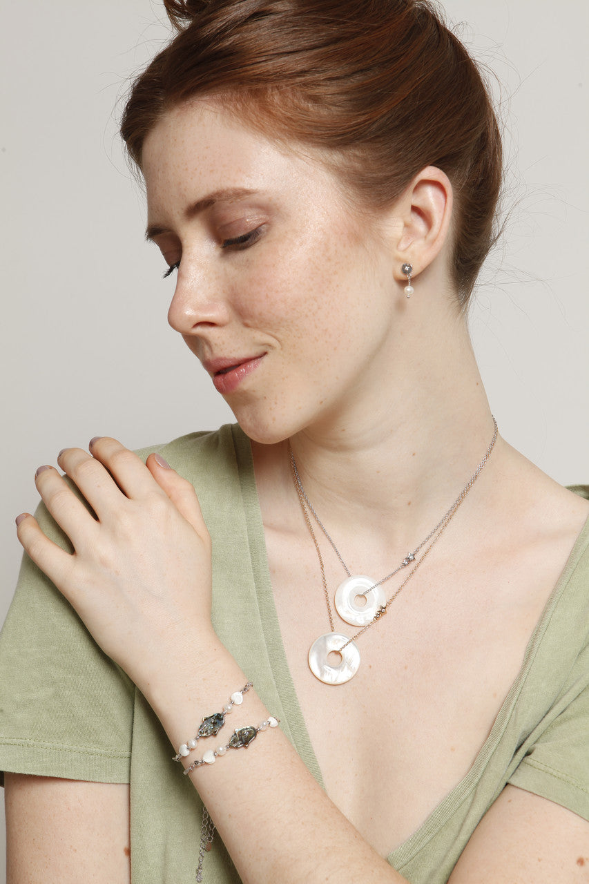 PULSEIRA MÃO DE FATIMA ABALONE RÓDIO