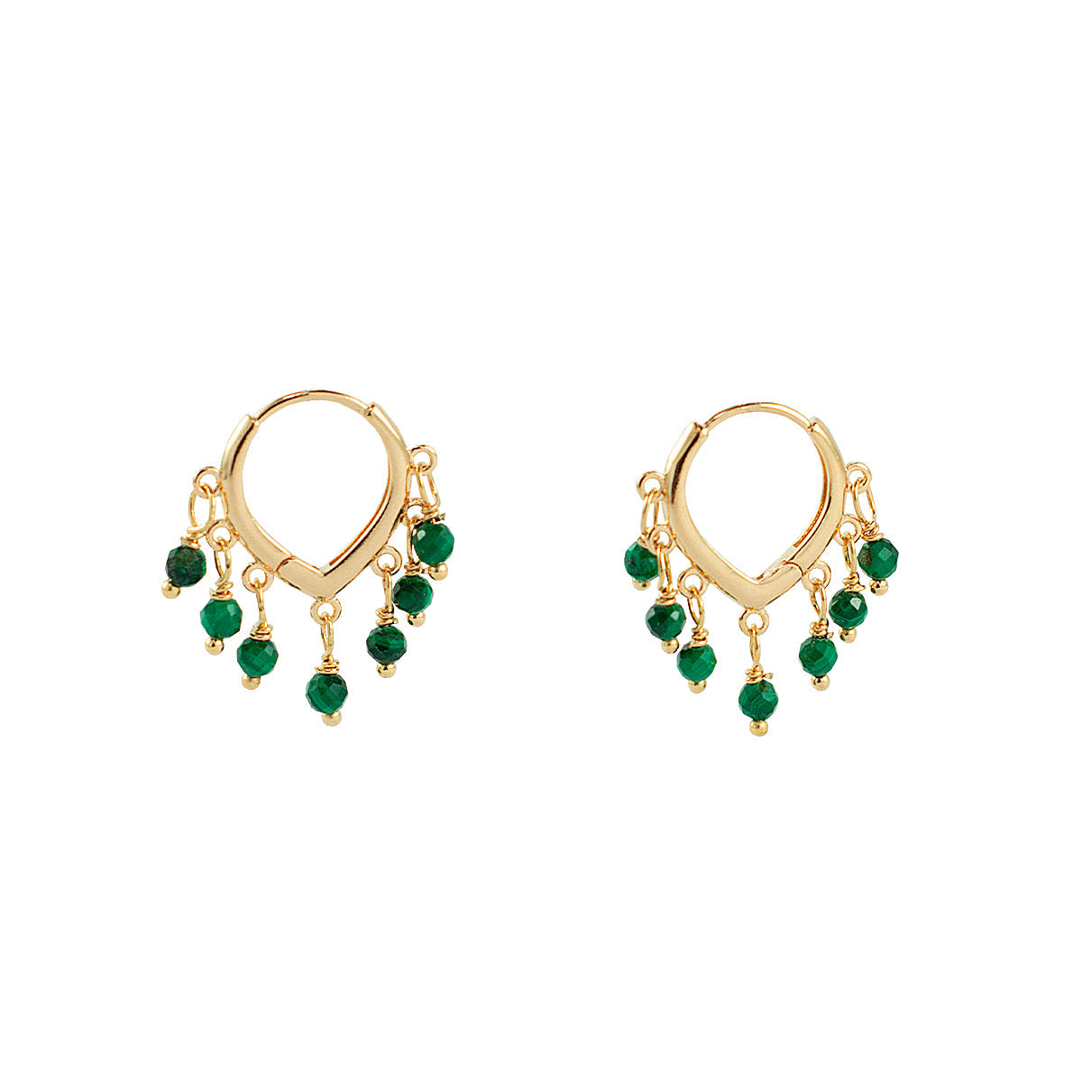 ARGOLA VERÃO MALAQUITA OURO