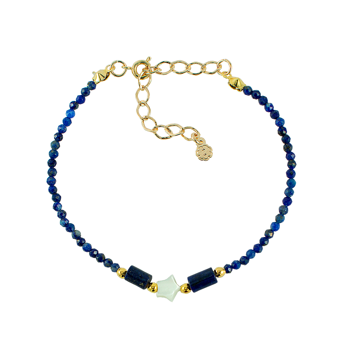 PULSEIRA MINI LÁPIS LAZÚLI OURO