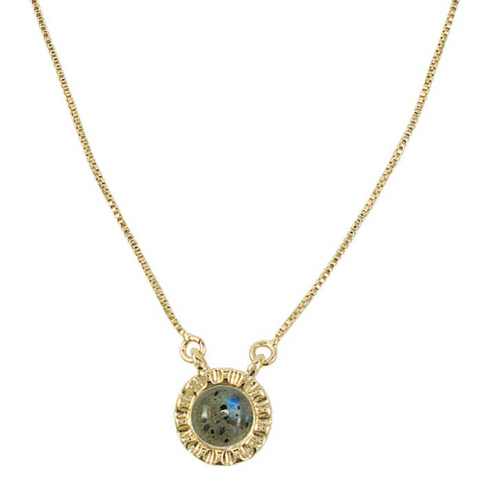 COLAR RAIAR LABRADORITA OURO