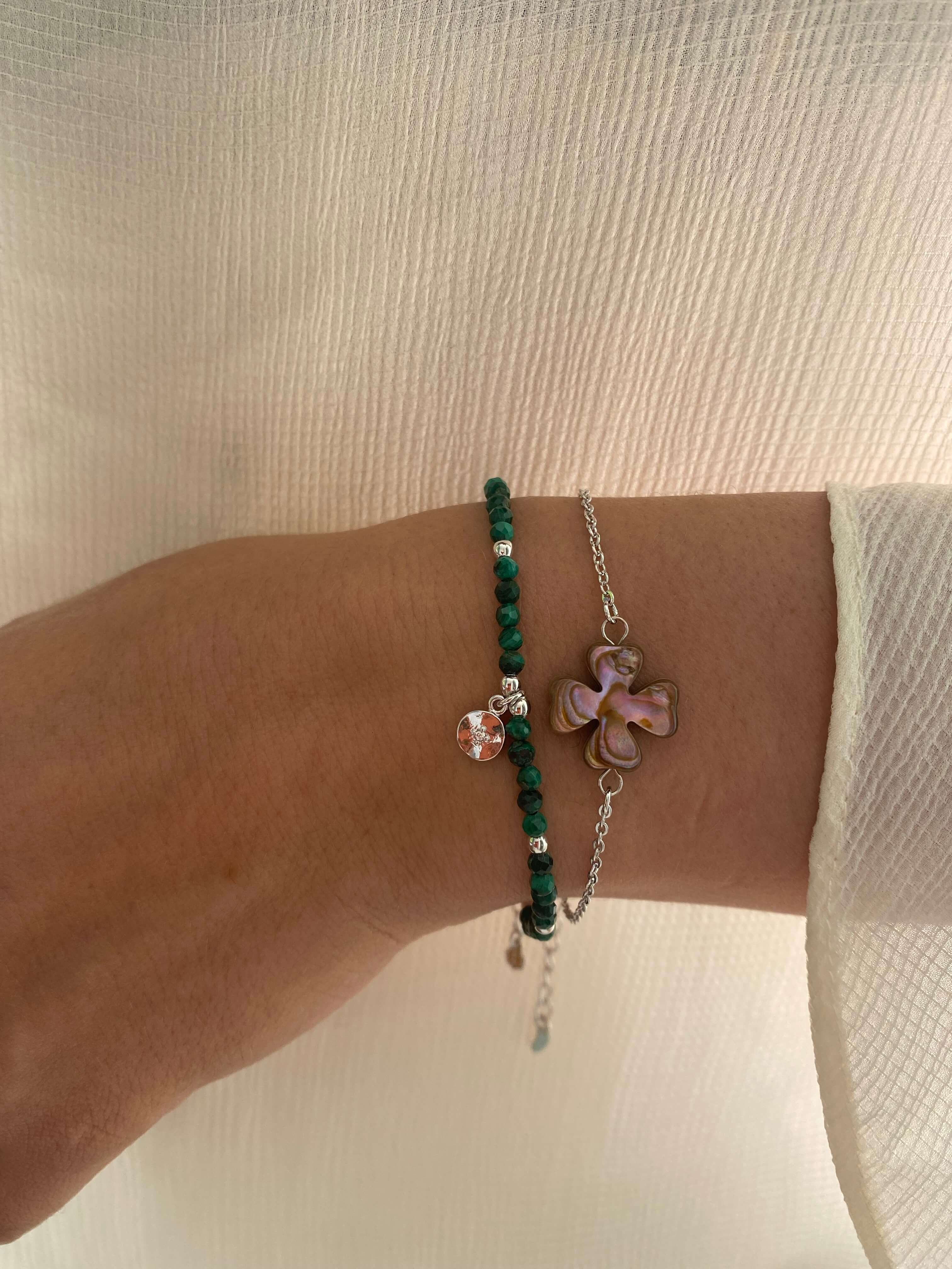 PULSEIRA MINI MALAQUITA RÓDIO