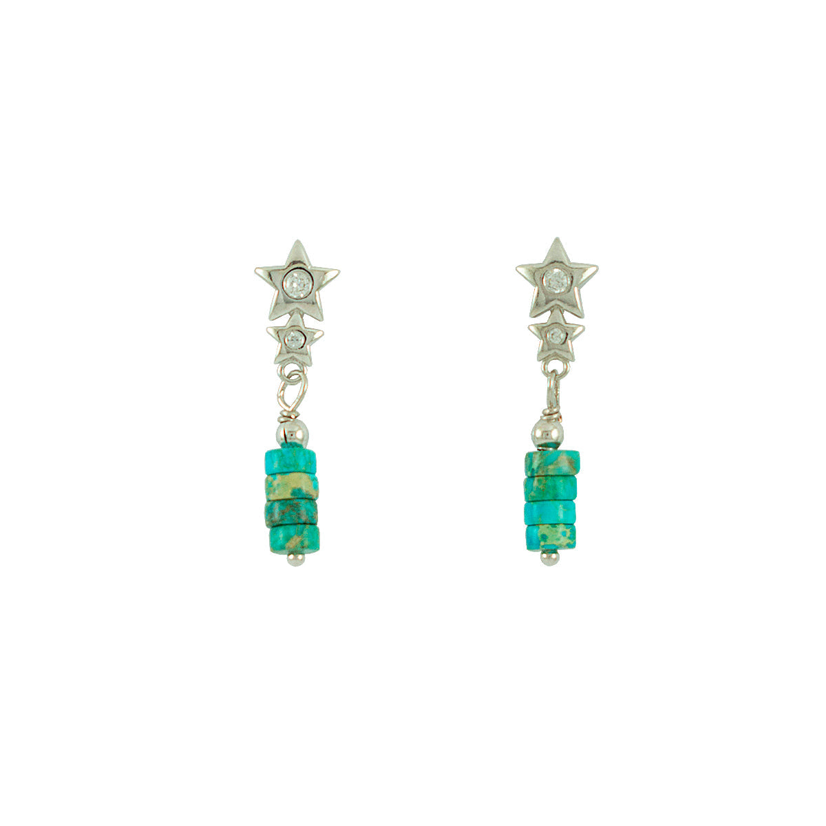 BRINCO TINA TURQUESA RODIO